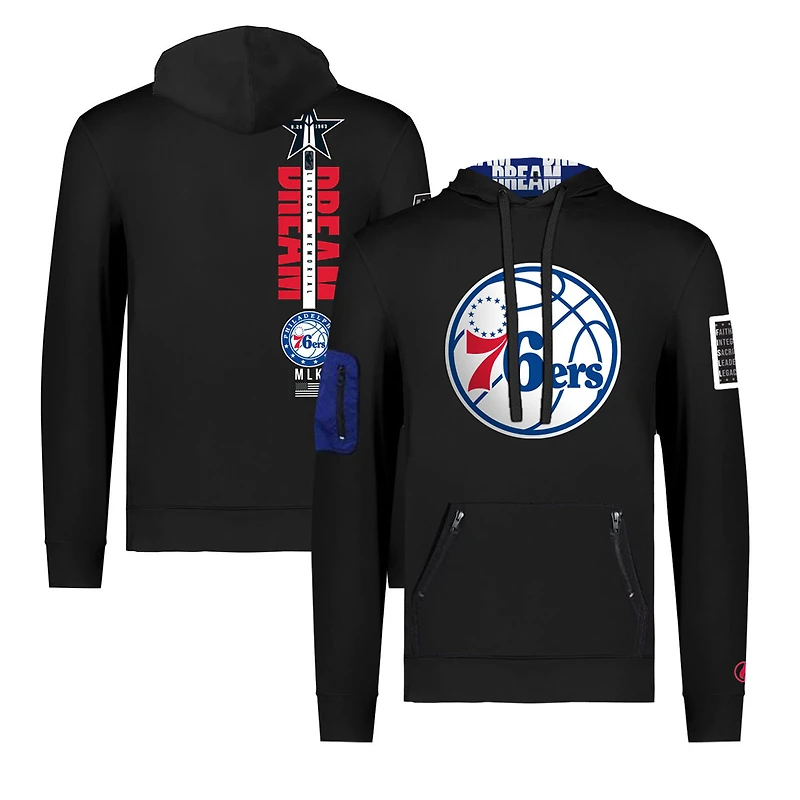 Sweat à capuche unisexe FISLL x Black History Collection noir Philadelphia 76ers