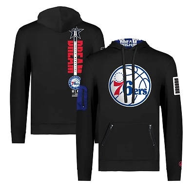 Sweat à capuche unisexe FISLL x Black History Collection noir Philadelphia 76ers