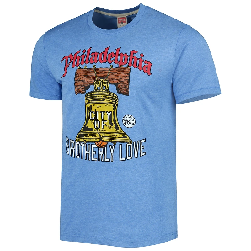 Unisex Homage Light Blue Philadelphia 76ers Hometown Hyper Local Tri-Blend T-Shirt