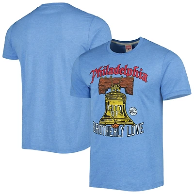 Unisex Homage Light Blue Philadelphia 76ers Hometown Hyper Local Tri-Blend T-Shirt