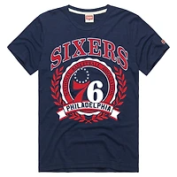 Unisex Homage  Navy Philadelphia 76ers Crest Tri-Blend T-Shirt