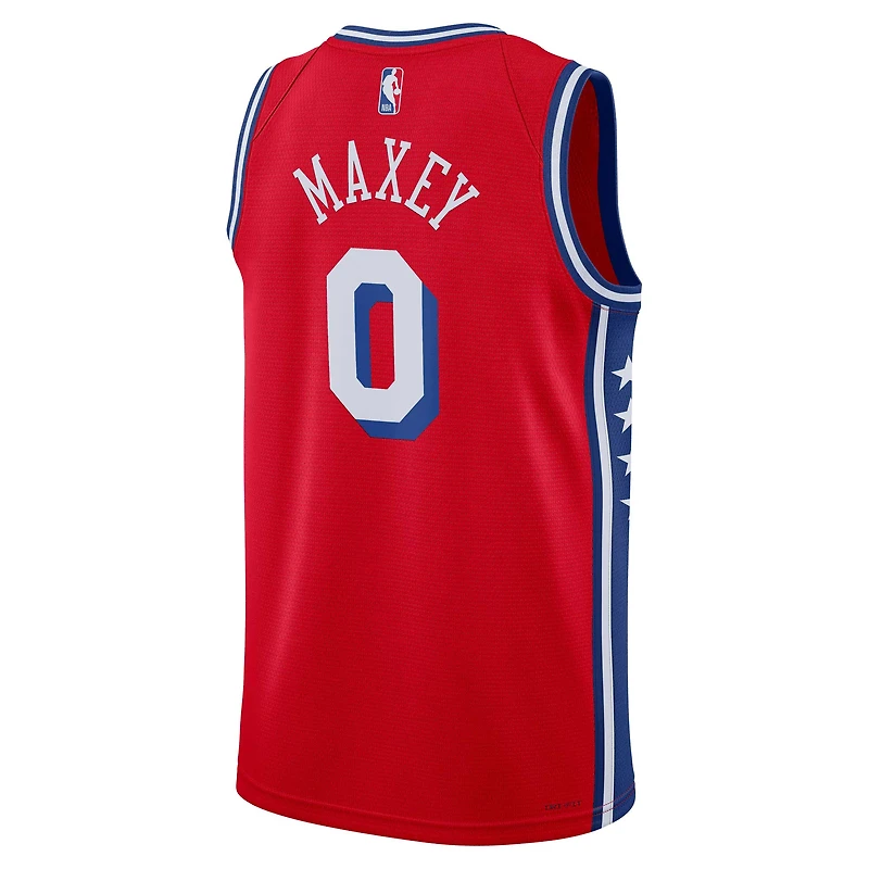 Unisexe Jordan Brand Tyrese Maxey Rouge Philadelphia 76ers Swingman Jersey - Statement Edition