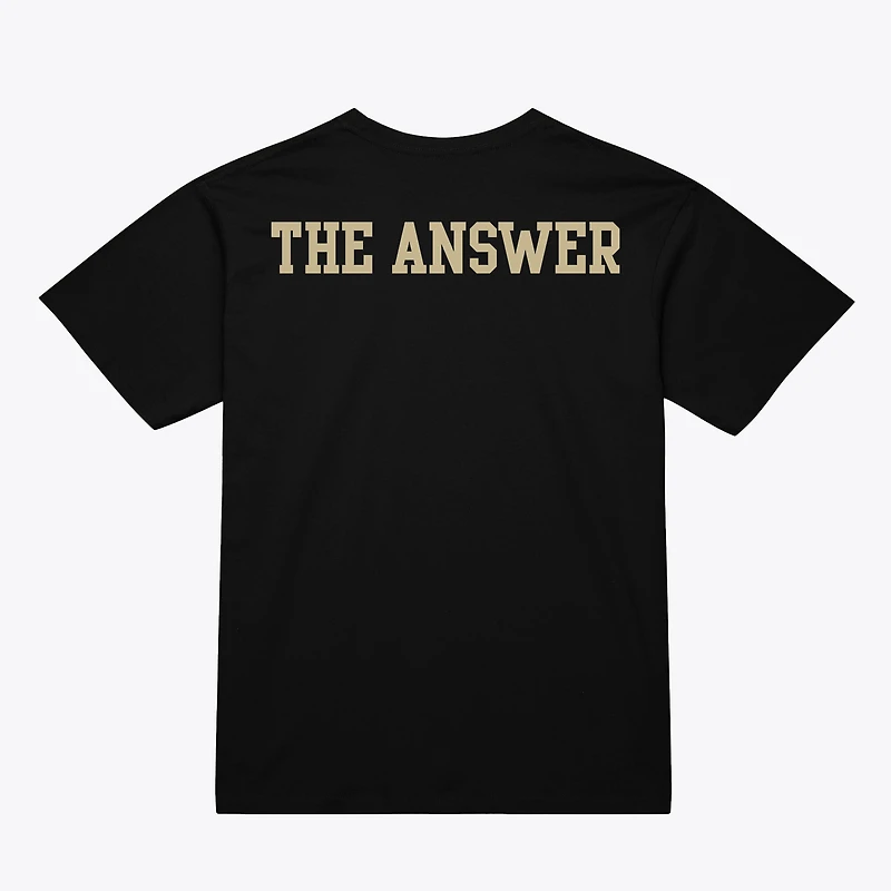 T-shirt unisexe Mitchell & Ness Allen Iverson noir Philadelphia 76ers, modèle Blockbuster Player