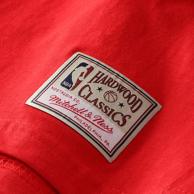 Unisex Mitchell & Ness Allen Iverson Red Philadelphia 76ers Hardwood Classics Name Number T-Shirt