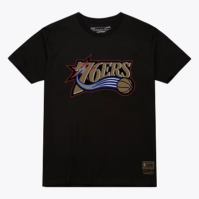 Unisex Mitchell & Ness Royal Philadelphia 76ers Hardwood Classics Arch T-Shirt