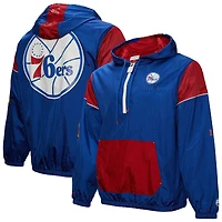 Veste coupe-vent unisexe Mitchell & Ness Royal Philadelphia 76ers Hardwood Classics Team OG 3.0 Anorak à demi-zip