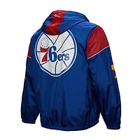 Veste coupe-vent unisexe Mitchell & Ness Royal Philadelphia 76ers Hardwood Classics Team OG 3.0 Anorak à demi-zip