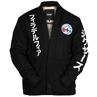 Unisex NBA x Hyperfly  Black Philadelphia 76ers Katakana Kimono Jacket