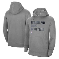 Sweat à capuche unisexe Nike gris chiné Philadelphia 76ers 2023/24 Performance Spotlight pour l'entraînement sur le terrain