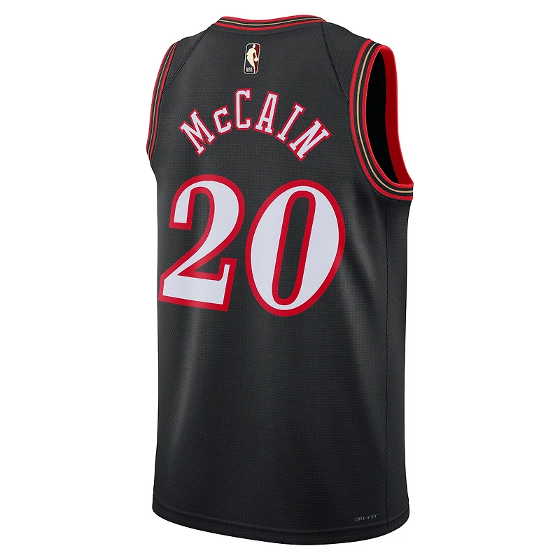 Unisex Nike Jared McCain Black Philadelphia 76ers Swingman Jersey - Classic Edition