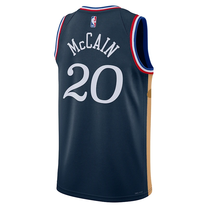 Unisex Nike Jared McCain Navy Philadelphia 76ers 2025/26 Swingman Jersey - City Edition
