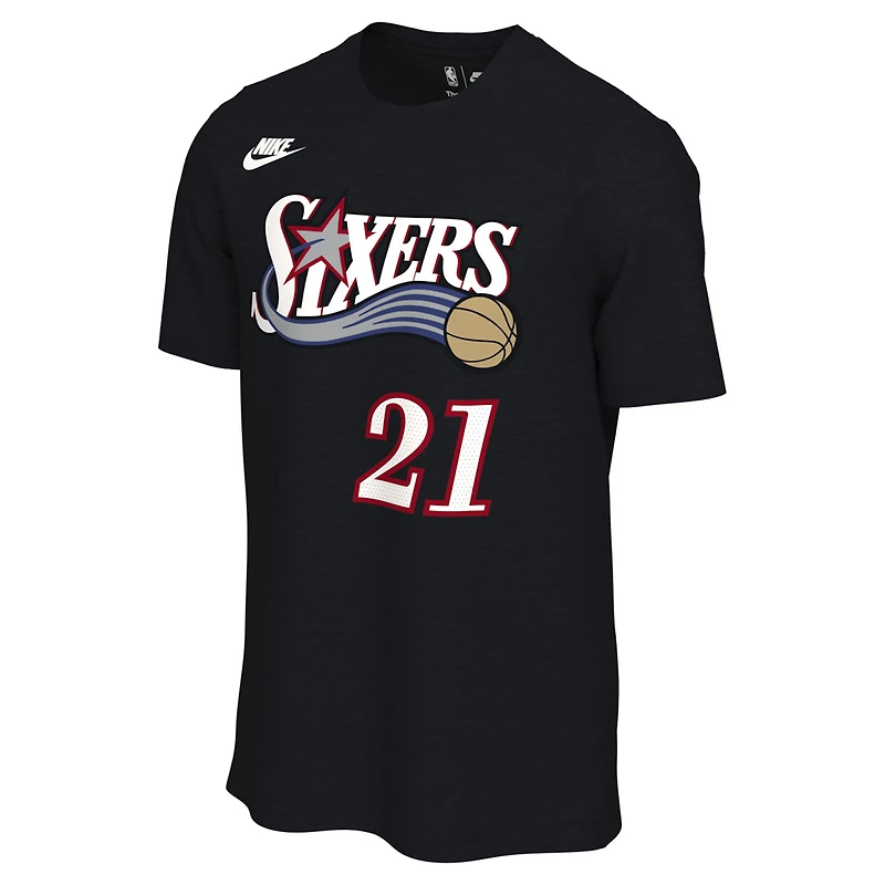 T-shirt Nike unisexe noir avec nom et numéro Joel Embiid des Philadelphia 76ers - Édition classique