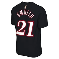 Unisex Nike Joel Embiid Black Philadelphia 76ers Name & Number T-Shirt - Classic Edition