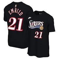 T-shirt Nike unisexe noir avec nom et numéro Joel Embiid des Philadelphia 76ers - Édition classique