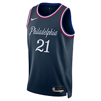 Maillot unisexe Nike Joel Embiid bleu marine Philadelphia 76ers 2025/26 Swingman - Édition City