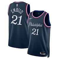 Maillot unisexe Nike Joel Embiid bleu marine Philadelphia 76ers 2025/26 Swingman - Édition City