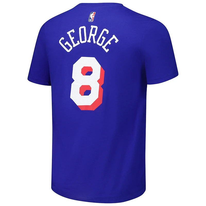 T-shirt unisexe Nike Paul George Royal Philadelphia 76ers avec nom et numéro