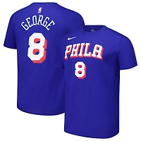 T-shirt unisexe Nike Paul George Royal Philadelphia 76ers avec nom et numéro