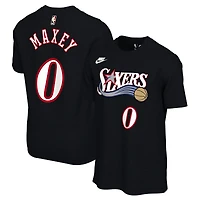 T-shirt Nike Tyrese Maxey noir unisexe avec nom et numéro des Philadelphia 76ers - Édition classique