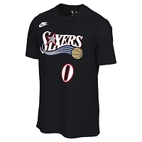 T-shirt Nike Tyrese Maxey noir unisexe avec nom et numéro des Philadelphia 76ers - Édition classique