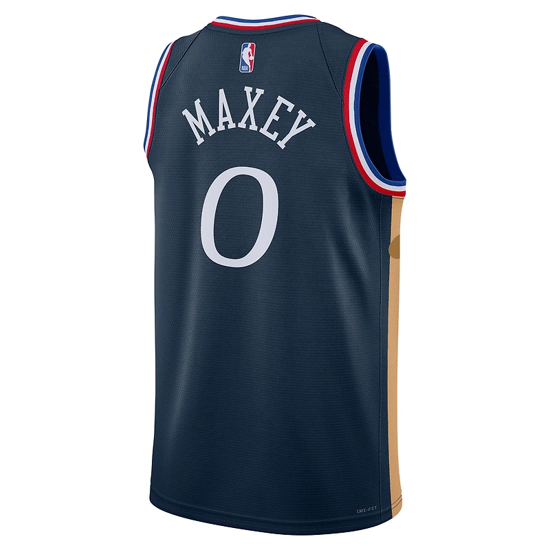 Unisex Nike Tyrese Maxey Navy Philadelphia 76ers 2025/26 Swingman Jersey - City Edition