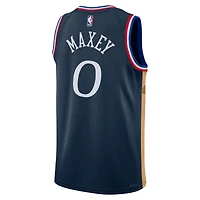Unisex Nike Tyrese Maxey Navy Philadelphia 76ers 2025/26 Swingman Jersey - City Edition