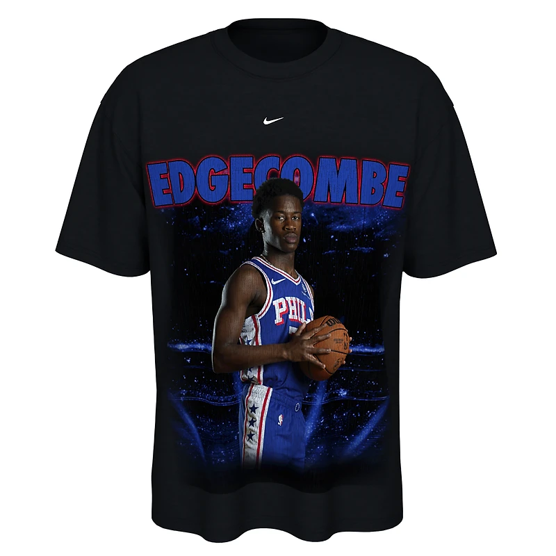 T-shirt unisexe Nike VJ Edgecombe noir Philadelphia 76ers New Faces x Places