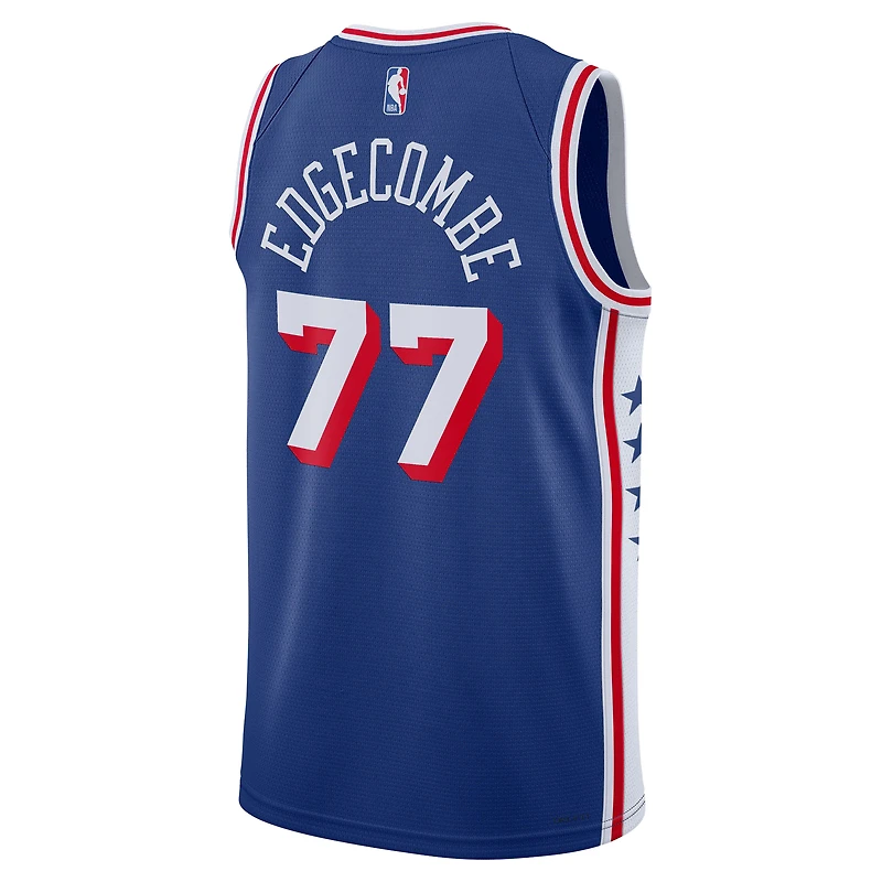 Maillot Swingman Nike VJ Edgecombe Royal Philadelphia 76ers unisexe - Édition Icon