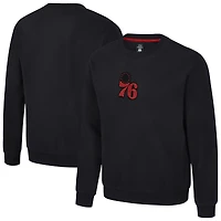 Unisex Stadium Essentials Black Philadelphia 76ers Club Level Chenille Sweatshirt