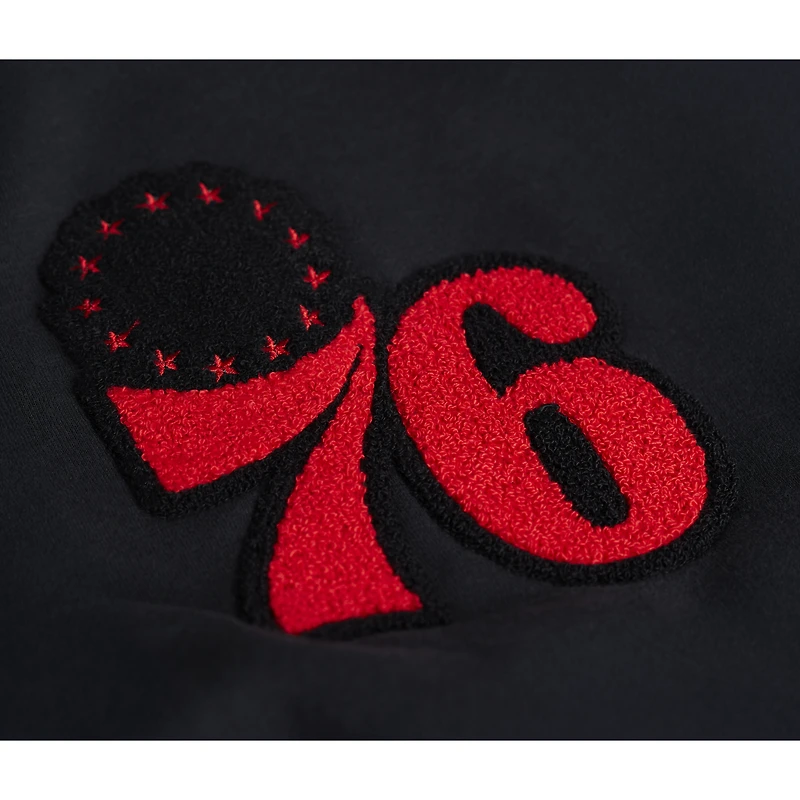 Unisex Stadium Essentials Black Philadelphia 76ers Club Level Chenille Sweatshirt