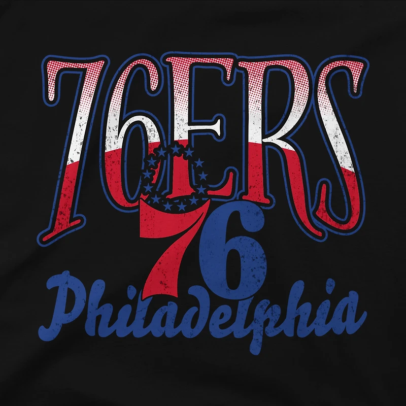 Unisex Stadium Essentials Black Philadelphia 76ers Sky High T-Shirt