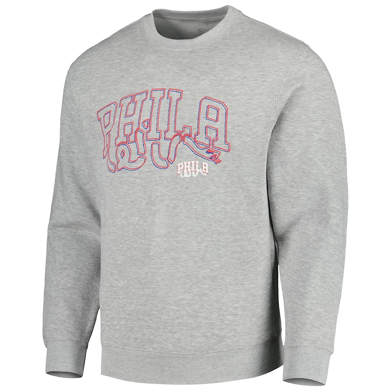 Sweat-shirt unisexe Stadium Essentials gris chiné Philadelphia 76ers Element Logo Pop