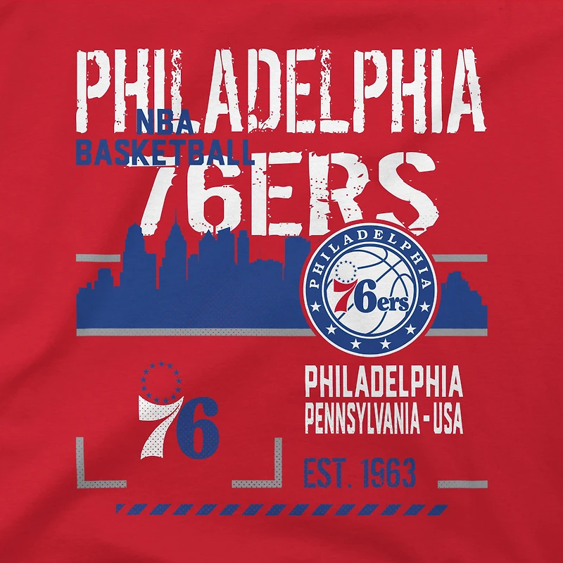 T-shirt unisexe Stadium Essentials rouge Philadelphia 76ers Hideout Boxy