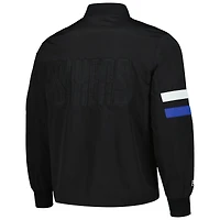 Blouson aviateur unisexe The Wild Collective noir Philadelphia 76ers Stitch Applique entièrement zippé