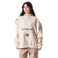 Sweat à capuche unisexe en velours côtelé Tri-Blend de couleur crème Philadelphia 76ers The Wild Collective