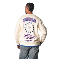 Unisex The Wild Collective  Cream Philadelphia 76ers Jacquard Knit Pullover Sweater