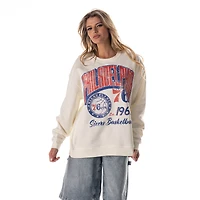 Unisex The Wild Collective White Philadelphia 76ers Graphic Fleece Crewneck Sweatshirt
