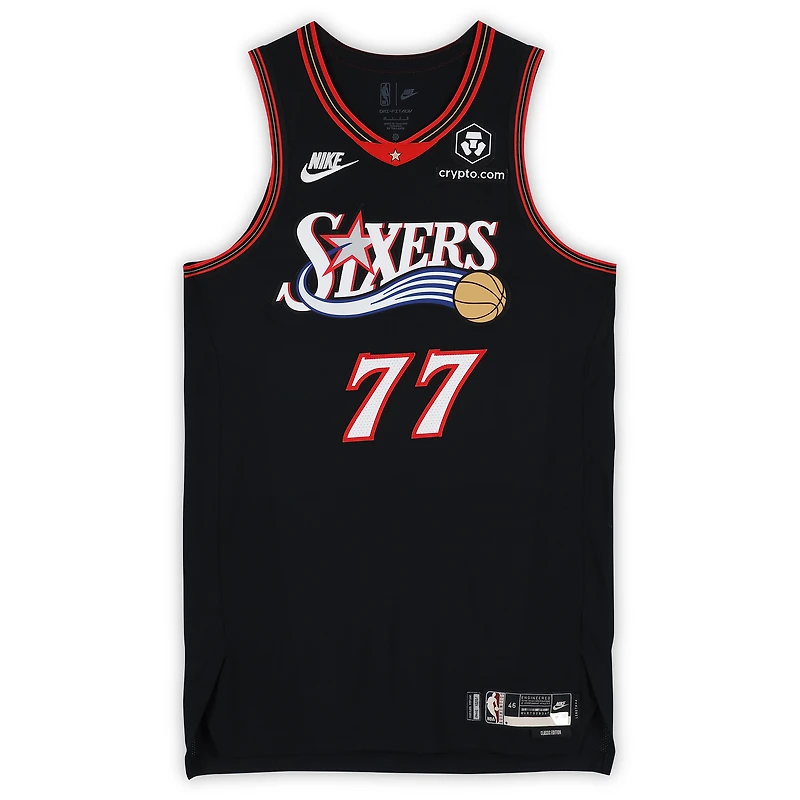 VJ Edgecombe Philadelphia 76ers Game-Used #77 Black Hardwood Classic Jersey vs. New York Knicks on February 11, 2026 - Size 46+4