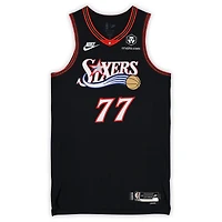 VJ Edgecombe Philadelphia 76ers Game-Used #77 Black Hardwood Classic Jersey vs. New York Knicks on February 11, 2026 - Size 46+4