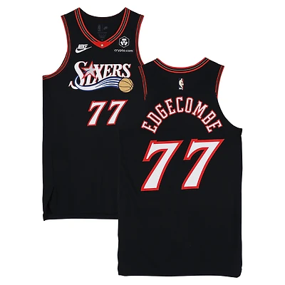 VJ Edgecombe Philadelphia 76ers Game-Used #77 Black Hardwood Classic Jersey vs. New York Knicks on February 11, 2026 - Size 46+4