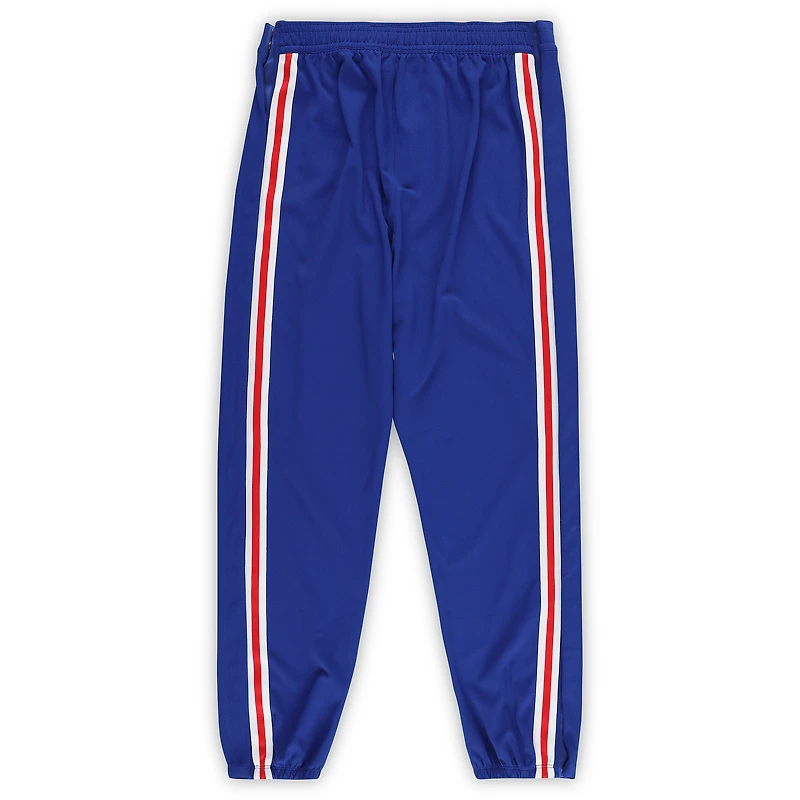Pantalon Nike bleu roi porté par VJ Edgecombe des Philadelphia 76ers lors de la saison NBA 2025-2026 - Taille L