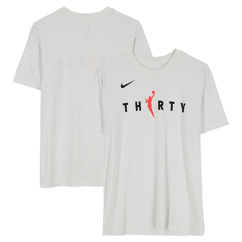 Maillot blanc à manches courtes Nike porté par VJ Edgecombe (Philadelphia 76ers) lors de la saison NBA 2025-2026 - Taille L