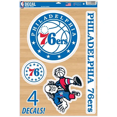 WinCraft Philadelphia 76ers Feuille de décalcomanies multi-usages 11"x 17"