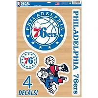 WinCraft Philadelphia 76ers Feuille de décalcomanies multi-usages 11"x 17"