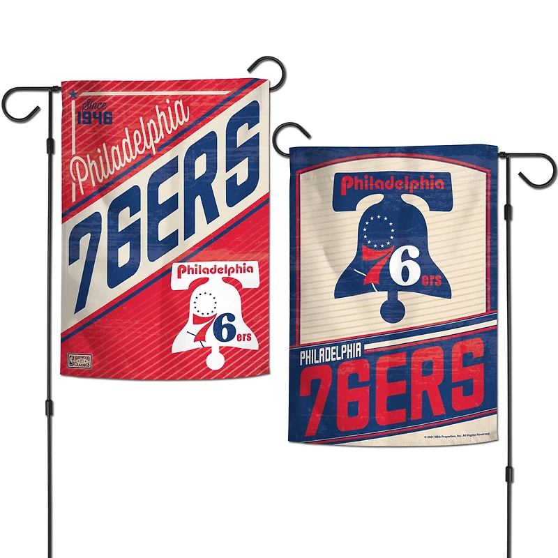 Drapeau de jardin double face WinCraft Philadelphia 76ers 12" x 18" Hardwood Classics
