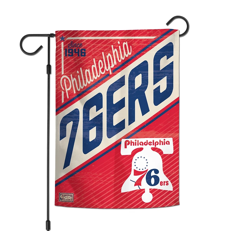 Drapeau de jardin double face WinCraft Philadelphia 76ers 12" x 18" Hardwood Classics