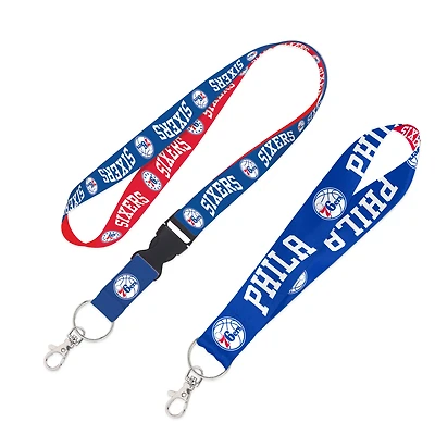 WinCraft Philadelphia 76ers 2-Pack Lanyard with Detachable Buckle & Key Strap Set