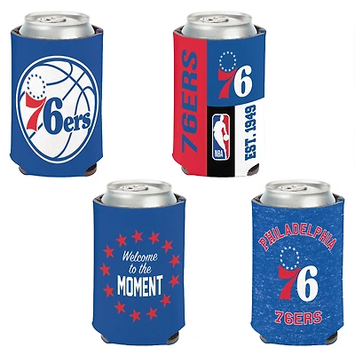 Ensemble de 4 refroidisseurs de canettes WinCraft Philadelphia 76ers de 355 ml