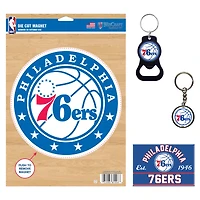 WinCraft Philadelphia 76ers 4-Pack Key Rings and Magnets Set