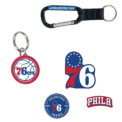 Lot de 5 porte-clés et aimants pour réfrigérateur WinCraft Philadelphia 76ers